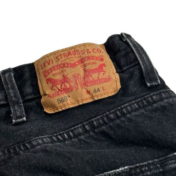 Levi’s 569 Distressed Black Denim Jean Shorts Big & Tall Men’s Sz 44 - Picture 5 of 13